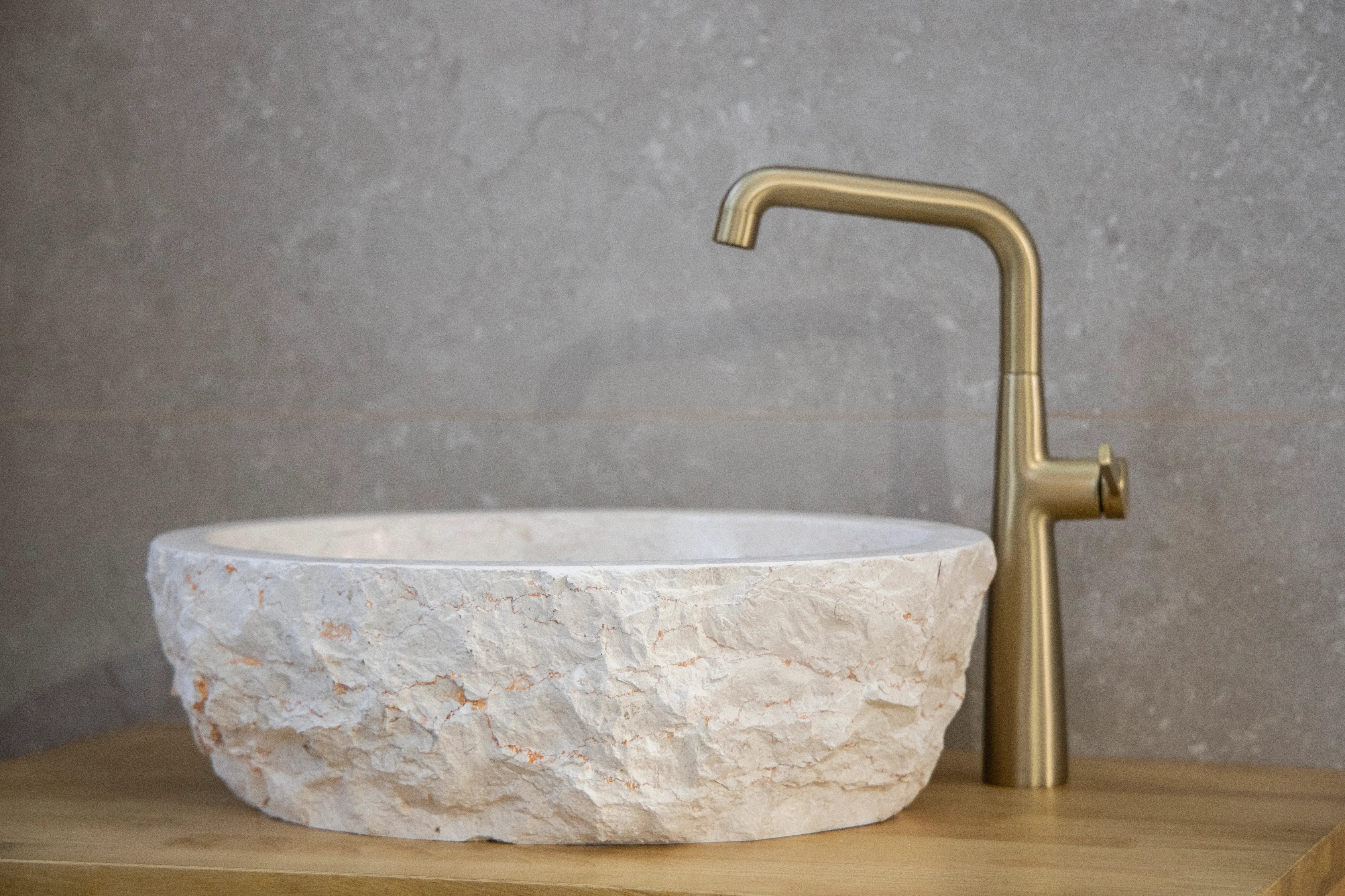Raw Edge Natural Stone Vessel Sink